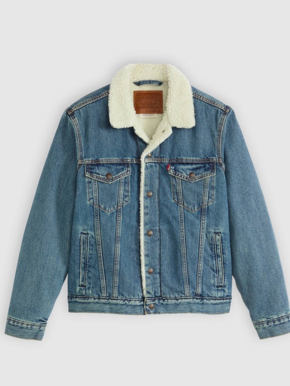 Levi's Type lii Sherpa Trucker Jacket Light Blue Denim Sherpa Lining Medium